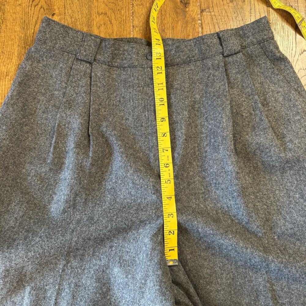 Vintage Kim Rogers Wool Blend Pleated Shorts Lined Grey High-Waisted Size 16 - Picture 5 of 7